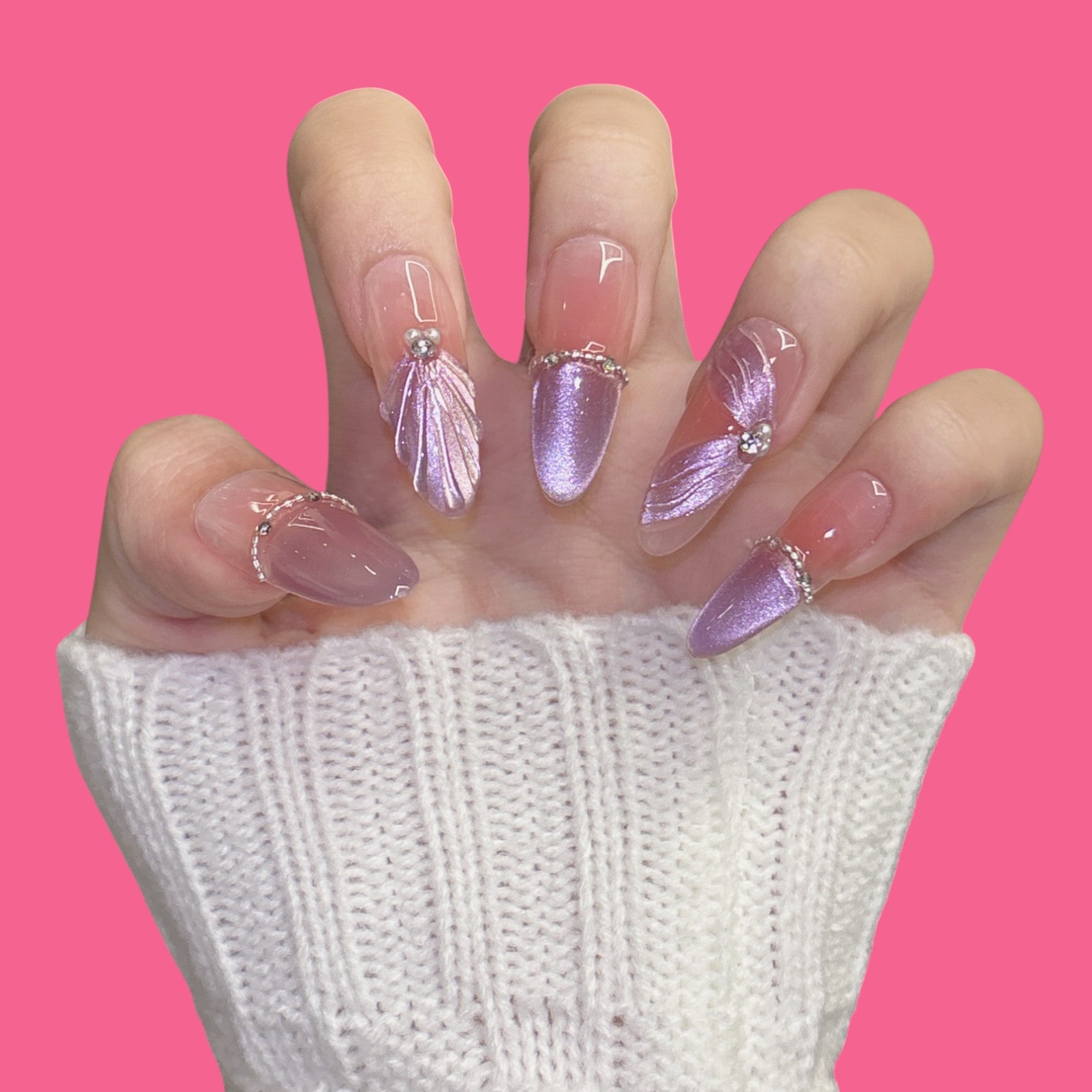 Fairy Shell & Butterfly Wings Press-On Nails