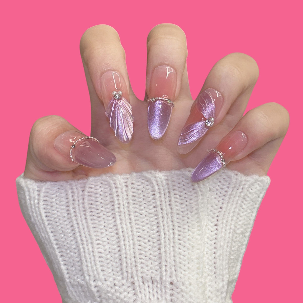 Fairy Shell & Butterfly Wings Press-On Nails