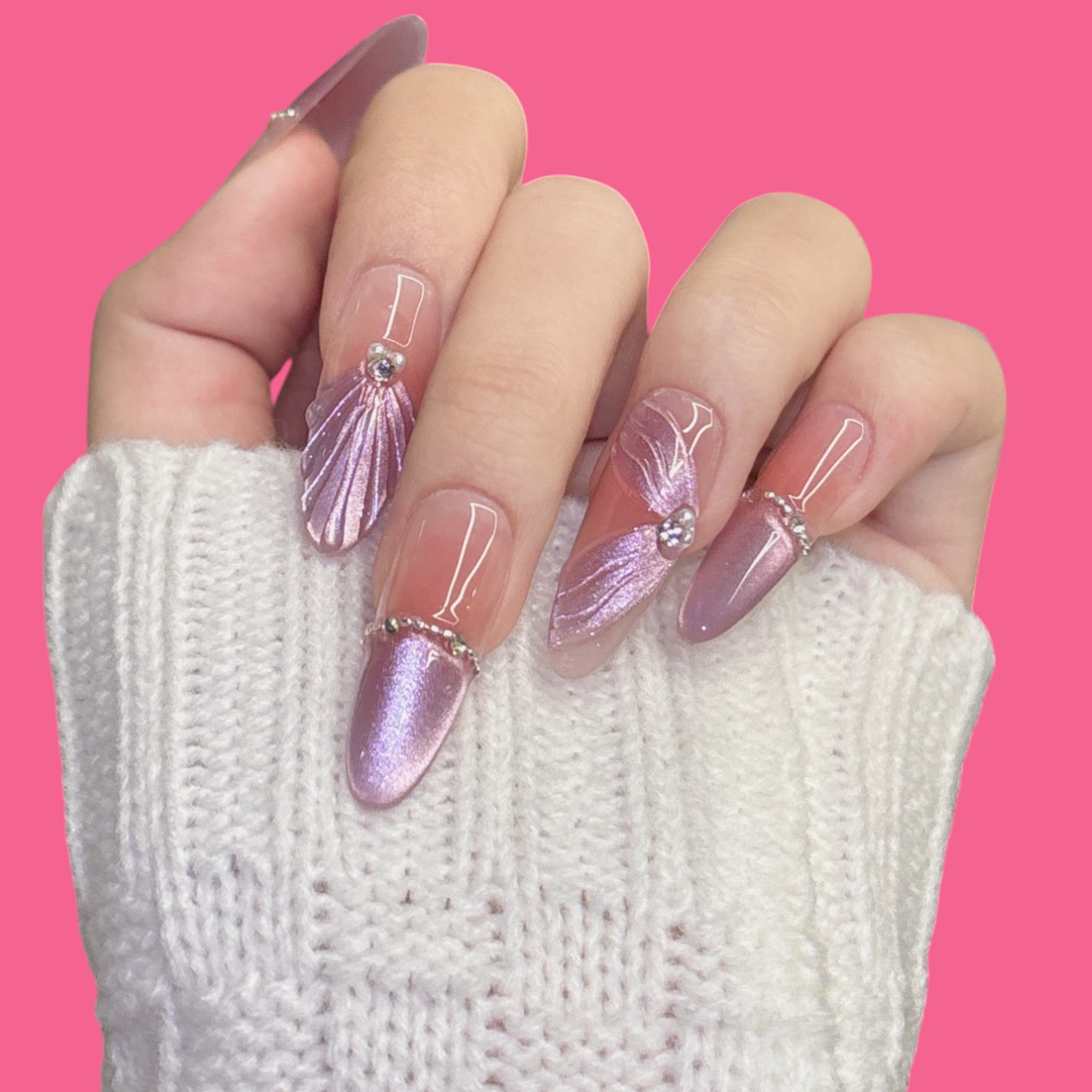 Fairy Shell & Butterfly Wings Press-On Nails
