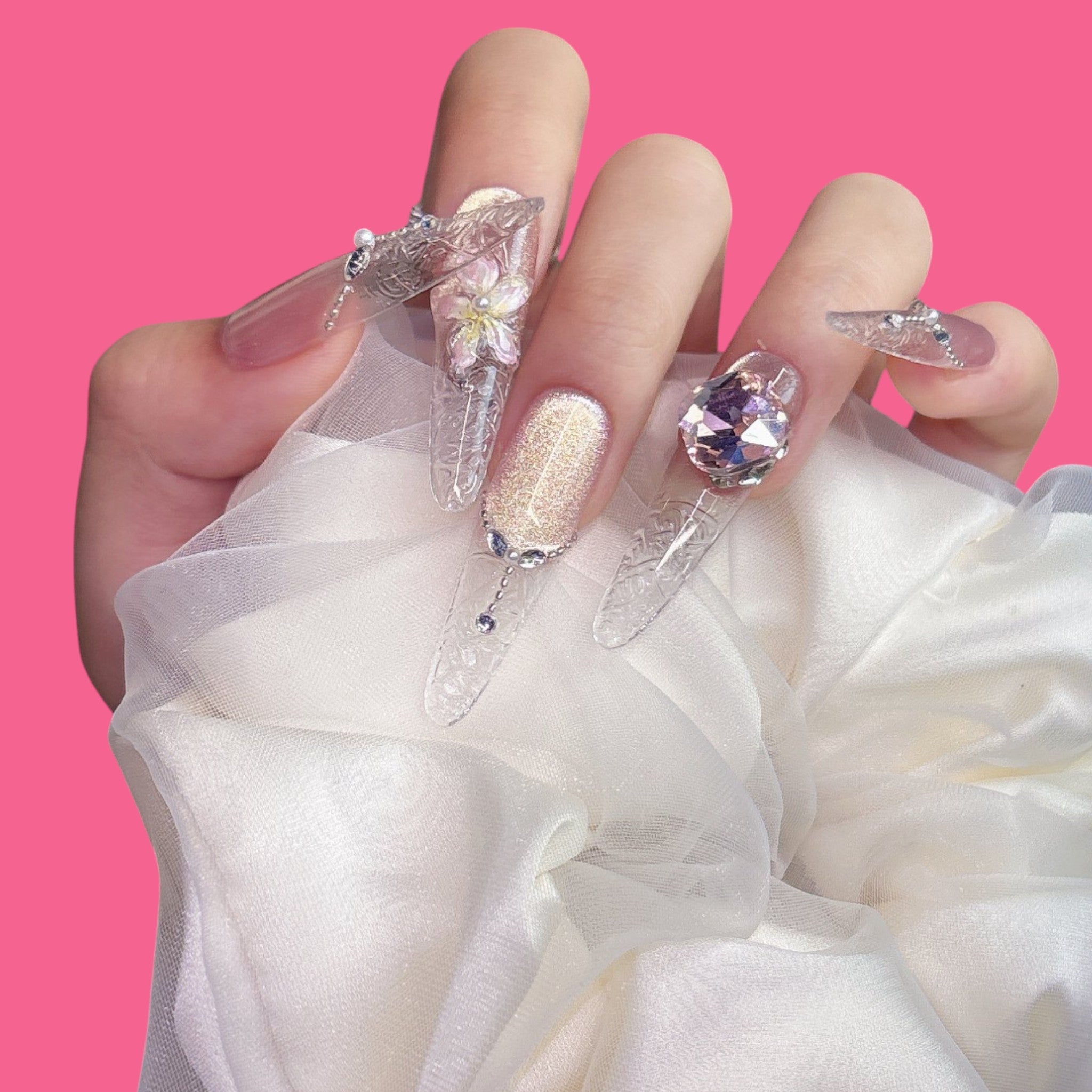 Luxury Crystal Press-On Nails