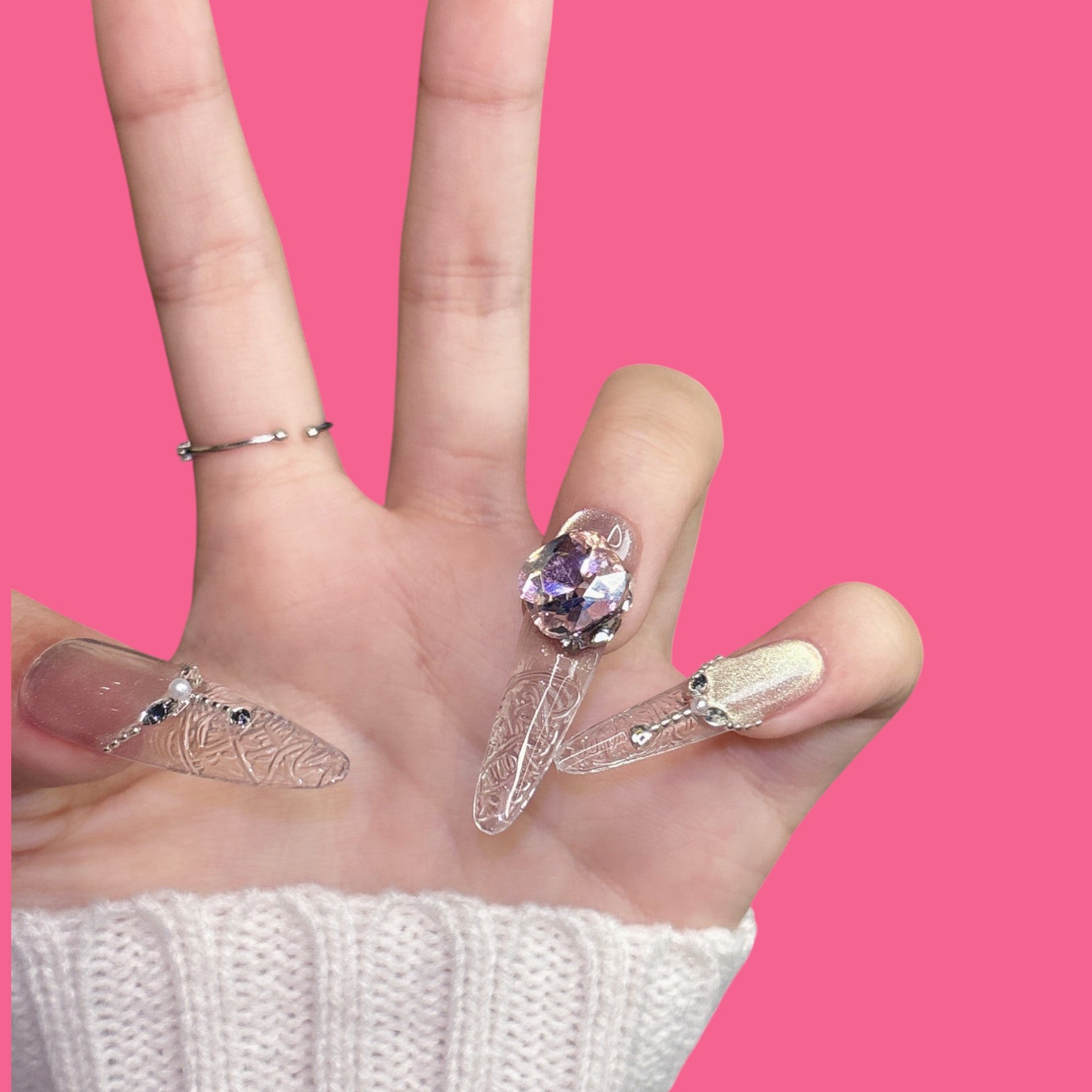 Luxury Crystal Press-On Nails