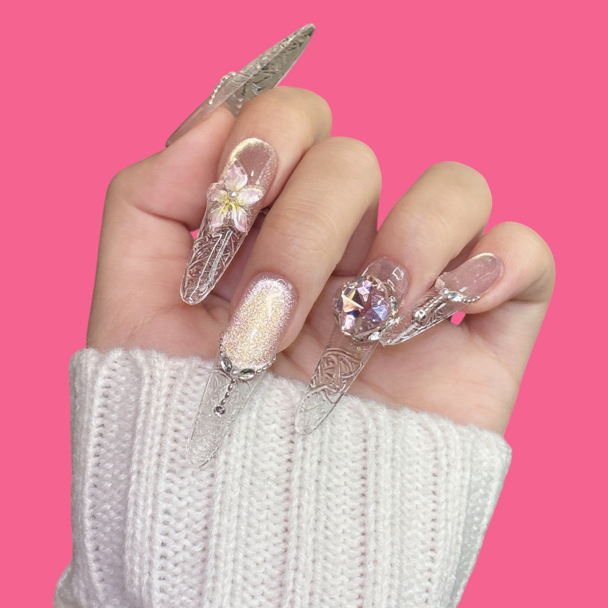 Luxury Crystal Press-On Nails