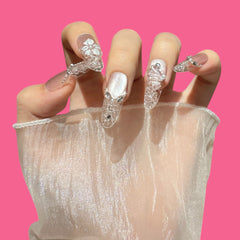 Crystal Carved Press-On Nails