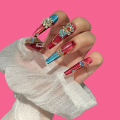 Dragon Reign — Imperial Red & Teal Dynasty Press-On Nails | NailiPress
