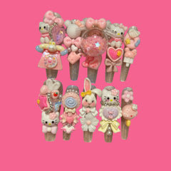 Sweet Kawaii Parade – 3D Cute Character Press-On Nails in Pastel Pink