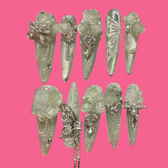 3D Florals, Silver Gems & Butterfly Detail | NailiPress