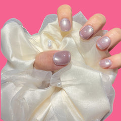 Iridescent Purple Cat-Eye Press-On Nails