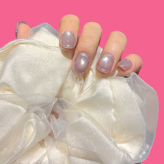 Iridescent Purple Cat-Eye Press-On Nails