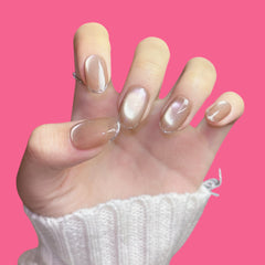 Nude Brown Glitter French Press-On Nails