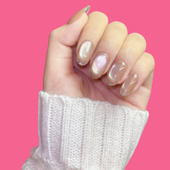 Nude Brown Glitter French Press-On Nails
